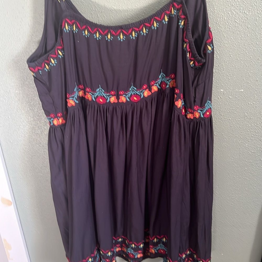 Natural Life Boho Sara Floral Embroidered Mini Dress / Top XL - Picture 3 of 9